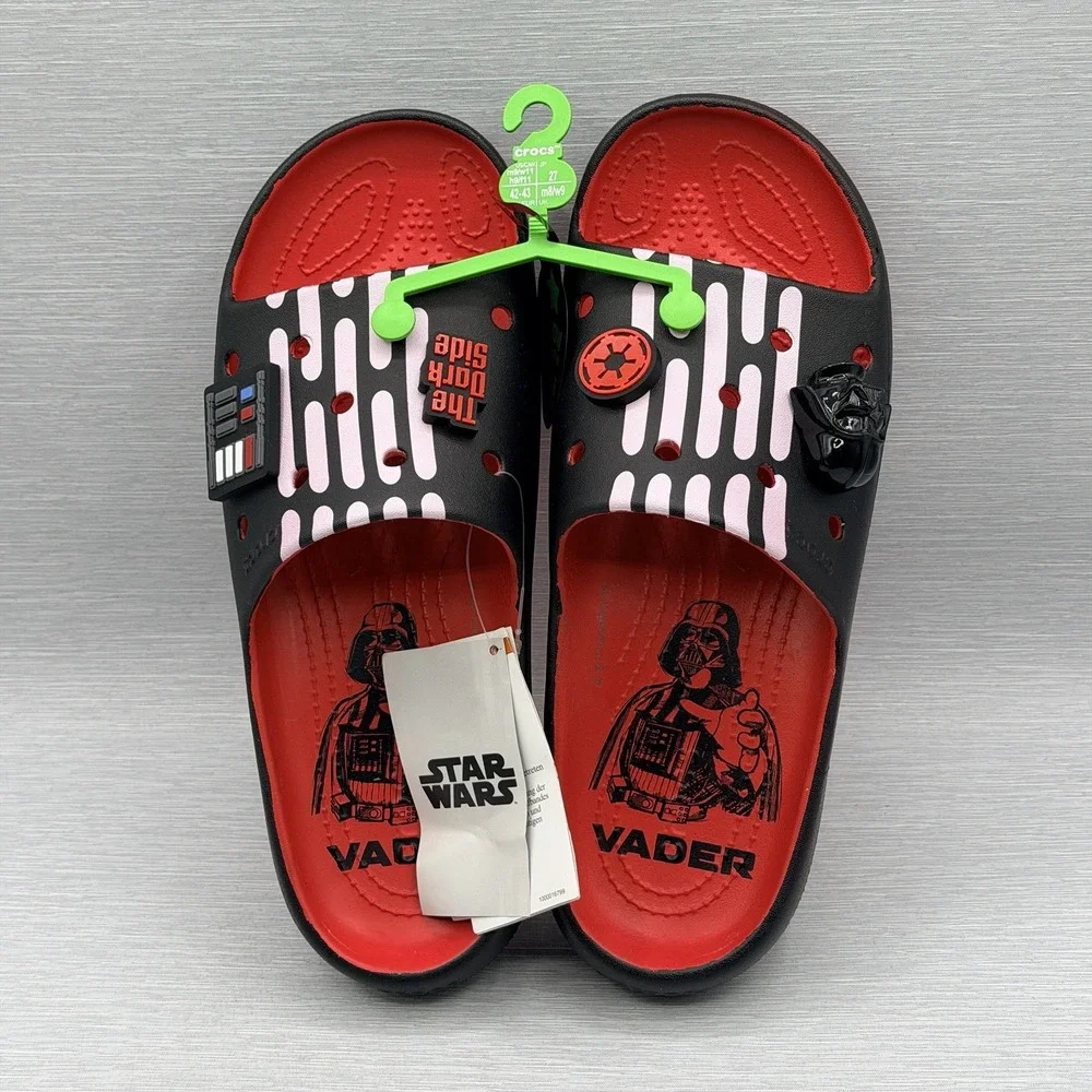 Crocs Star Wars Men's 9 Classic Slide V2 Darth Vader Glow in Dark Women's 11